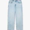 Açık Yıkama Graffiti Denim Kot Açık Yıkama Graffiti Denim Kot