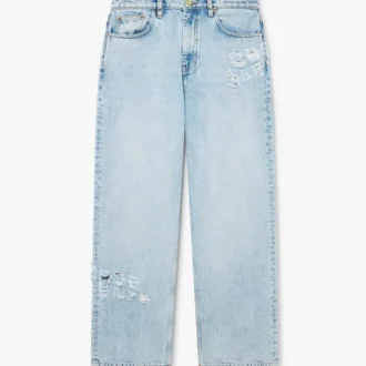 Açık Yıkama Graffiti Denim Kot