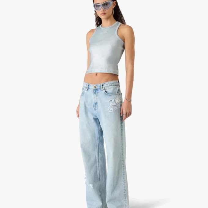 Açık Yıkama Graffiti Denim Kot Açık Yıkama Graffiti Denim Kot