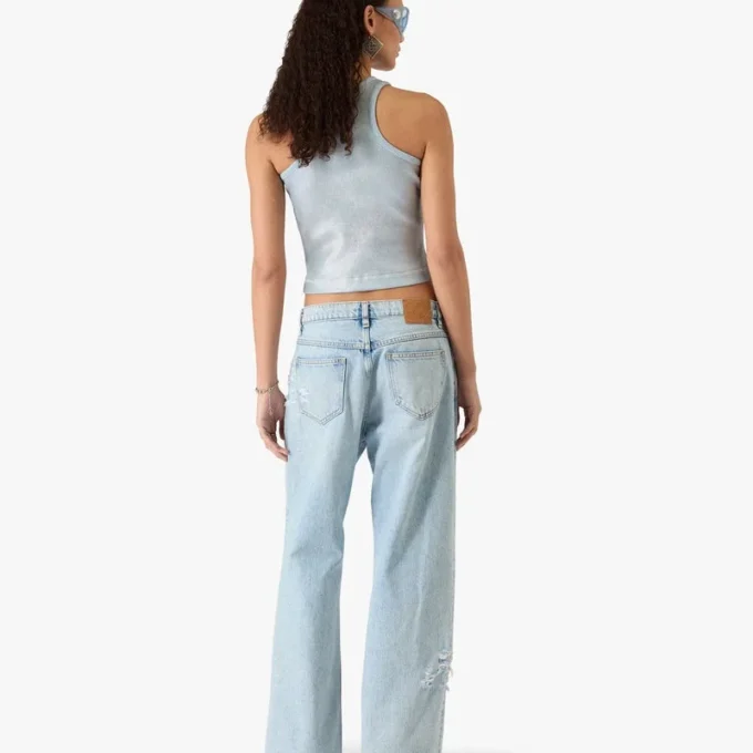 Açık Yıkama Graffiti Denim Kot Açık Yıkama Graffiti Denim Kot