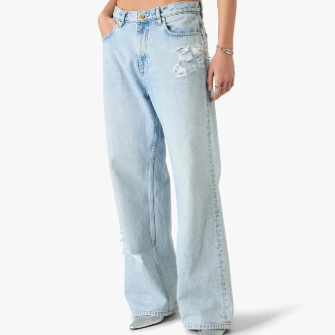 Açık Yıkama Graffiti Denim Kot Açık Yıkama Graffiti Denim Kot