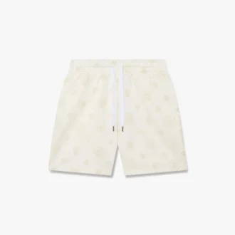 Aplike Bej Monogramlı Sweatshort