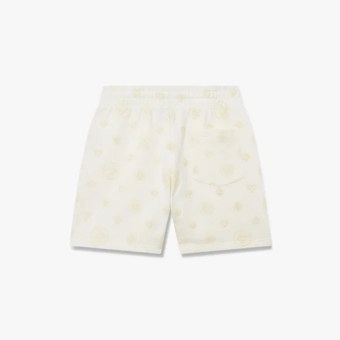 Aplike Bej Monogramlı Sweatshort Aplike Bej Monogramlı Sweatshort