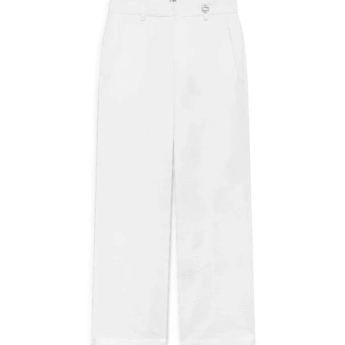 Beyaz Monogram Chino Pantolonlar Beyaz Monogram Chino Pantolonlar