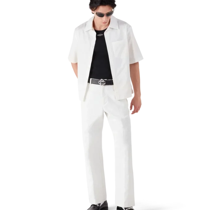 Beyaz Monogram Chino Pantolonlar Beyaz Monogram Chino Pantolonlar