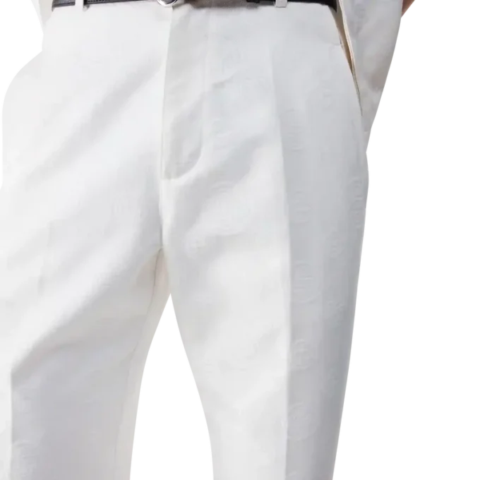 Beyaz Monogram Chino Pantolonlar Beyaz Monogram Chino Pantolonlar