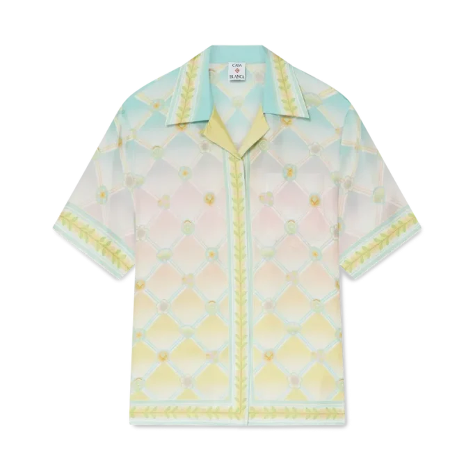 Candy Icons Kısa Kollu İpek Twill Şort Gömlek