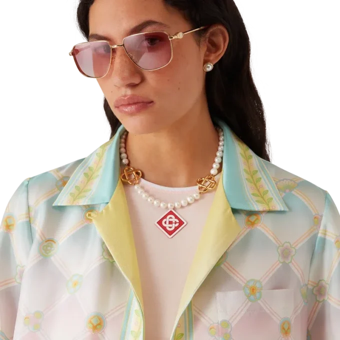 Candy Icons Kısa Kollu İpek Twill Şort Gömlek