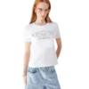 Crystal Warped Logo Dar Kesim Kısa Kollu Şort Tişört Crystal Warped Logo Dar Kesim Kısa Kollu Şort Tişört