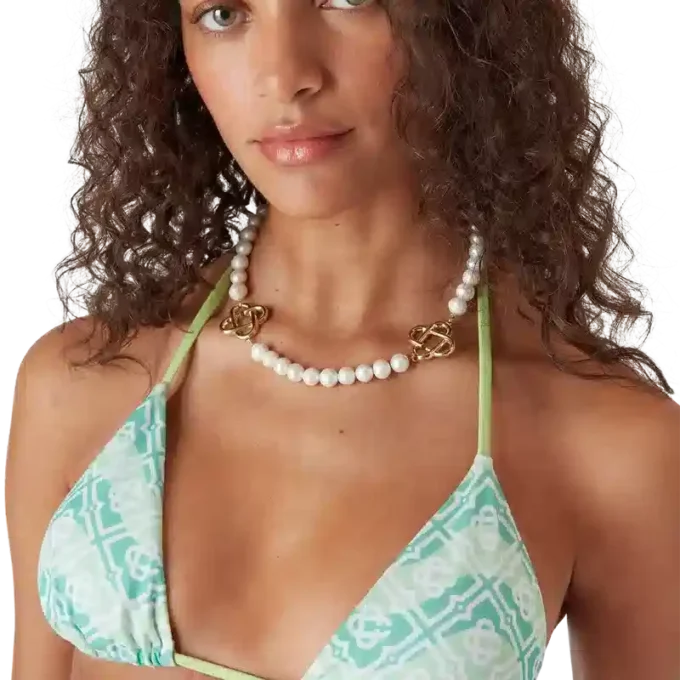 Dalgalı Monogram Bikini Üstü
