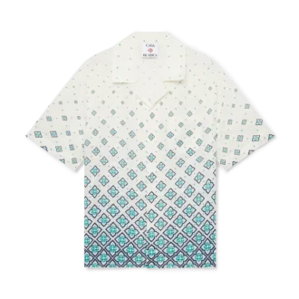 Degrade Monogram Keten Gömlek