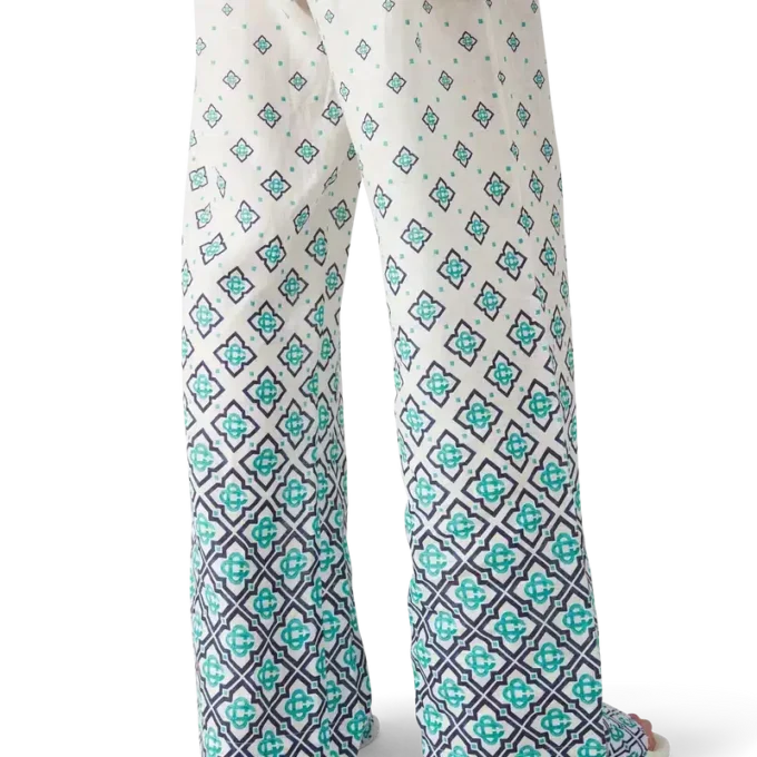 Degrade Monogram Keten Pantolonlar Degrade Monogram Keten Pantolonlar