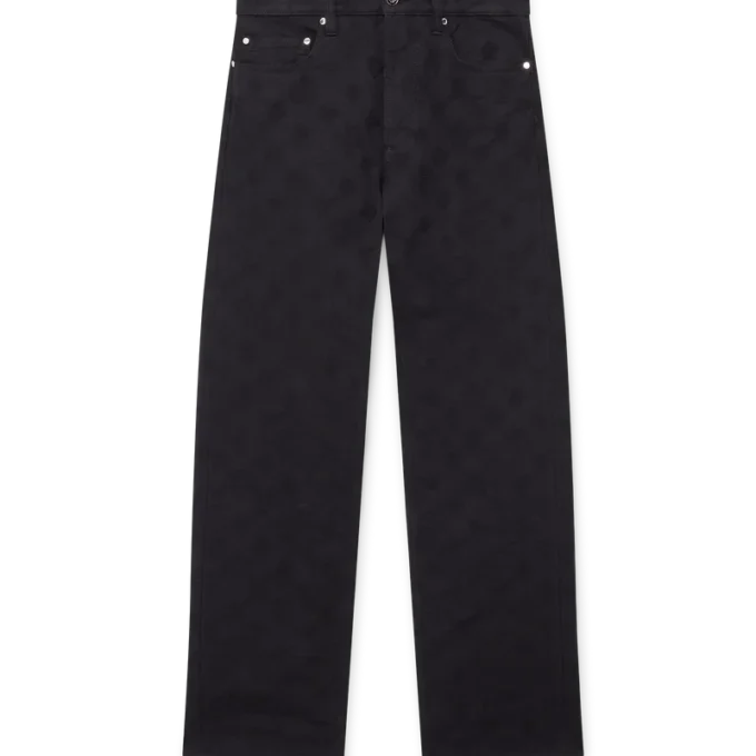 Denim Monogram Düz Paça Kot Denim Monogram Düz Paça Kot