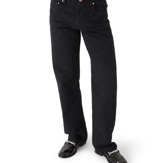 Denim Monogram Düz Paça Kot Denim Monogram Düz Paça Kot