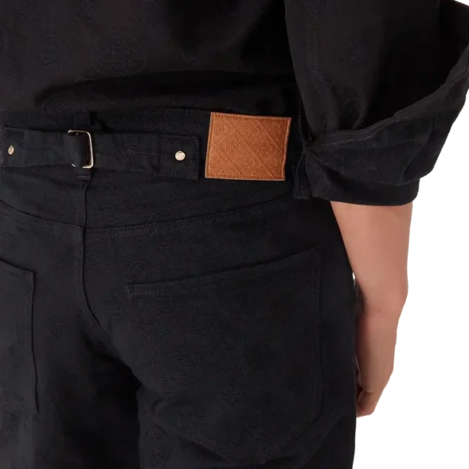 Denim Monogram Düz Paça Kot Denim Monogram Düz Paça Kot