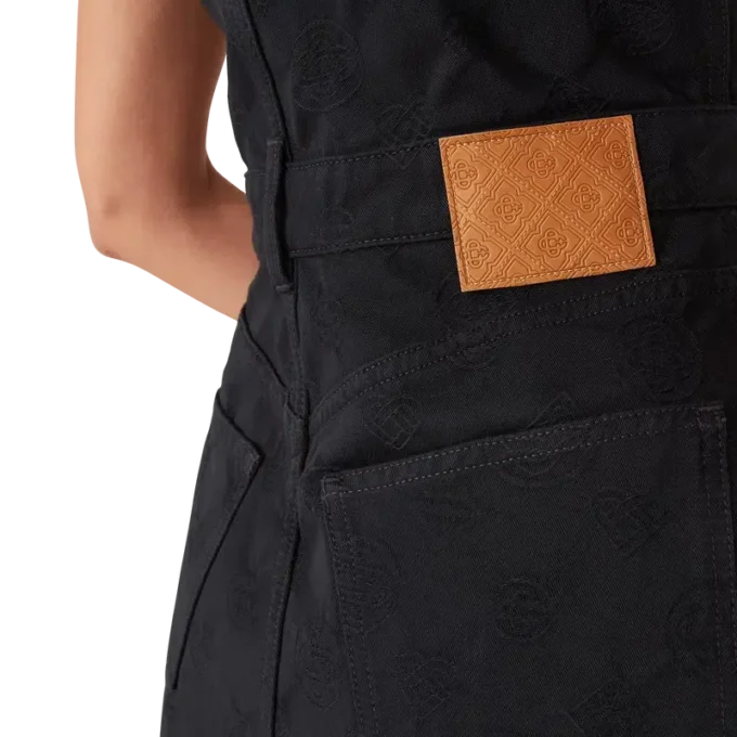 Denim Monogram Fermuarlı Elbise Denim Monogram Fermuarlı Elbise