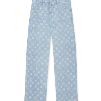 Denim Monogram Geniş Kesim Kot