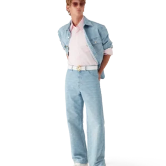 Denim Monogram Geniş Kesim Kot