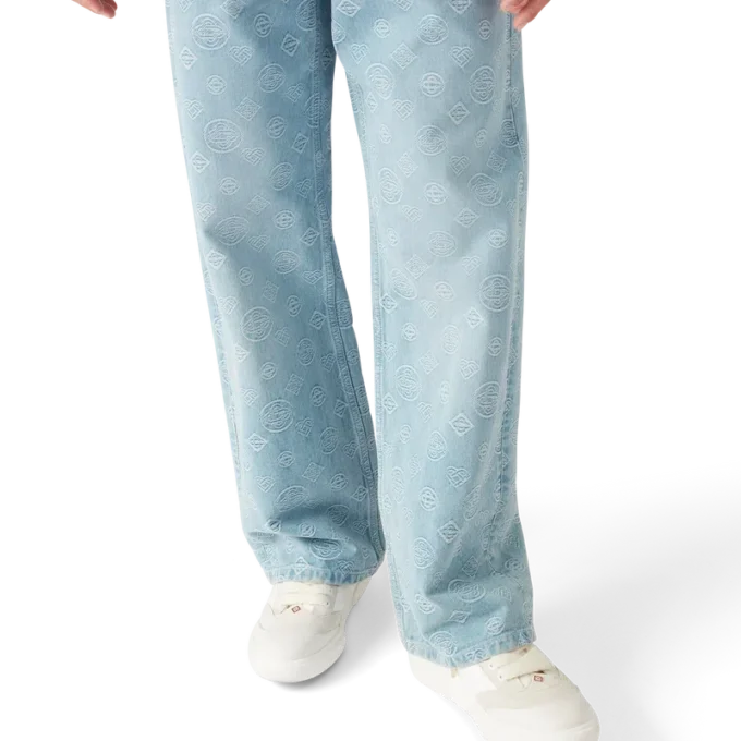 Denim Monogram Geniş Kesim Kot Denim Monogram Geniş Kesim Kot