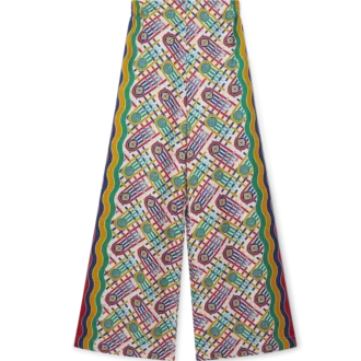 Desenli Geniş Paça Pantolonlar