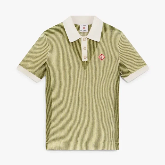 Dikey Çizgili Kısa Kollu Polo Gömlek Dikey Çizgili Kısa Kollu Polo Gömlek