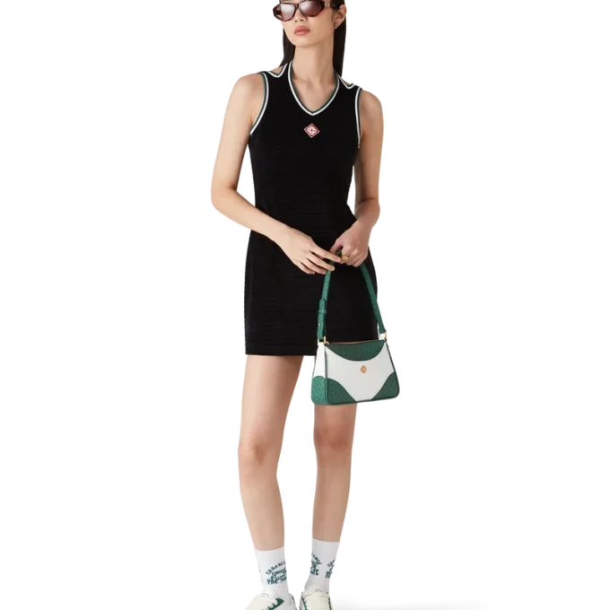Dokulu Kadife Tenis Elbisesi