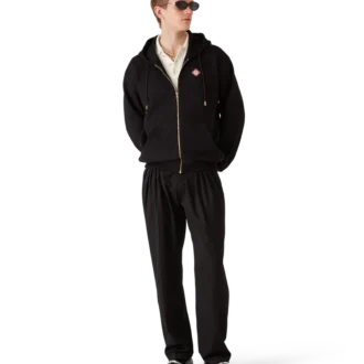 Elmas Logolu Fermuarlı Kapüşonlu Sweatshirt