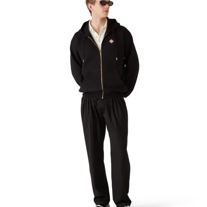 Elmas Logolu Fermuarlı Kapüşonlu Sweatshirt Elmas Logolu Fermuarlı Kapüşonlu Sweatshirt