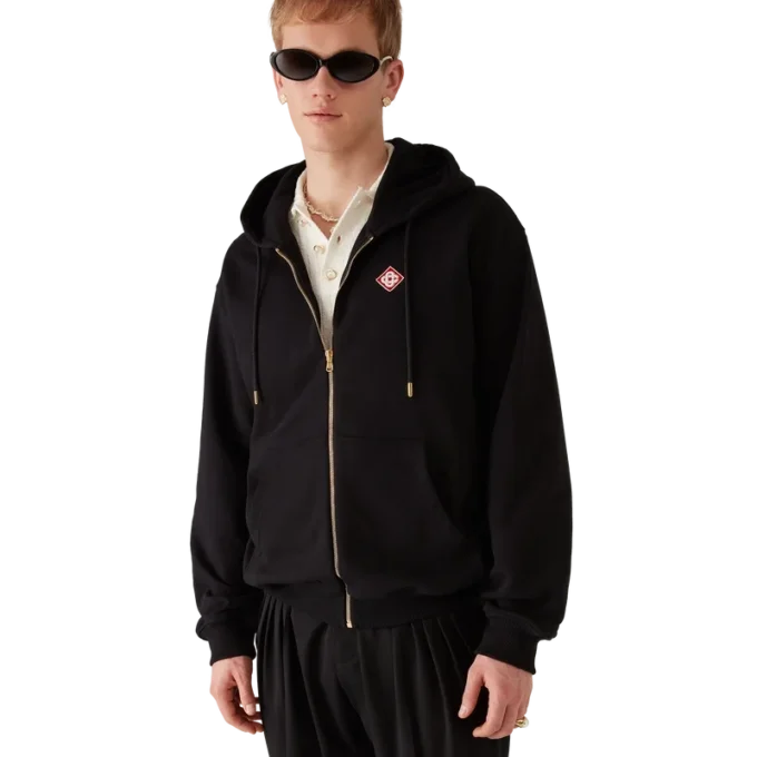 Elmas Logolu Fermuarlı Kapüşonlu Sweatshirt Elmas Logolu Fermuarlı Kapüşonlu Sweatshirt