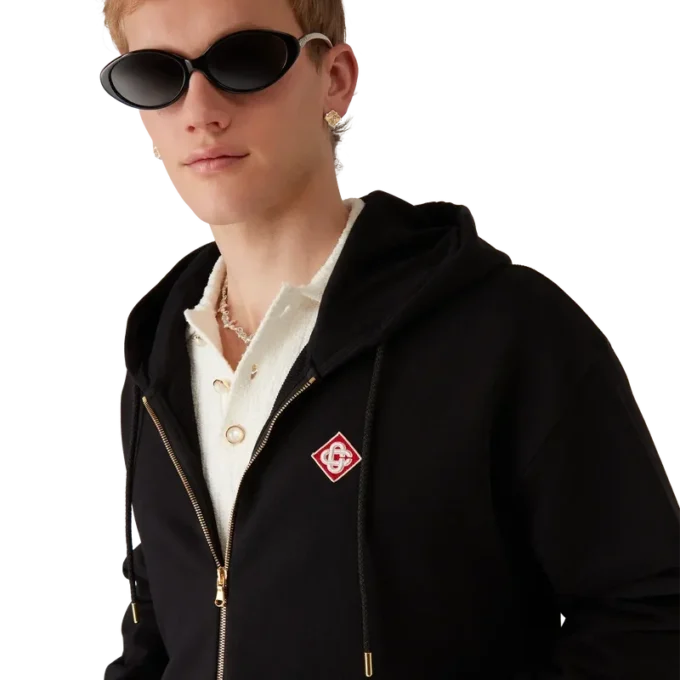 Elmas Logolu Fermuarlı Kapüşonlu Sweatshirt Elmas Logolu Fermuarlı Kapüşonlu Sweatshirt