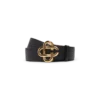 Erkek Siyah Altın CC Logo Tokalı Kemer