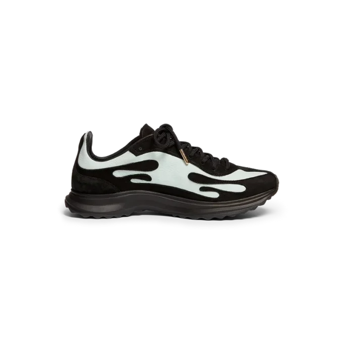 Erkek Siyah ve Nane Yeşili Stade Sneaker