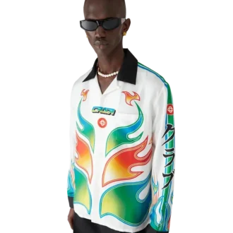 Flame Laurel Uzun Kollu İpek Twill Gömlek