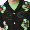 Glitch Orchid İşlemeli Kısa Kollu Kroşe Gömlek Glitch Orchid İşlemeli Kısa Kollu Kroşe Gömlek