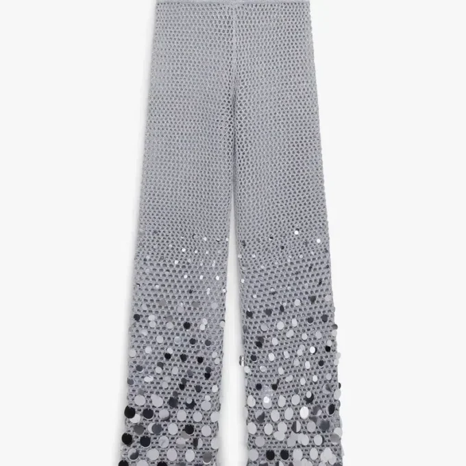 Gümüş Kroşe Aynalı Pantolonlar