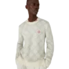 Gümüş Monogramlı Mohair Karışımlı Bisiklet Yaka