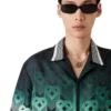 Gradient Monogram Kısa Kollu İpek Gömlek Gradient Monogram Kısa Kollu İpek Gömlek