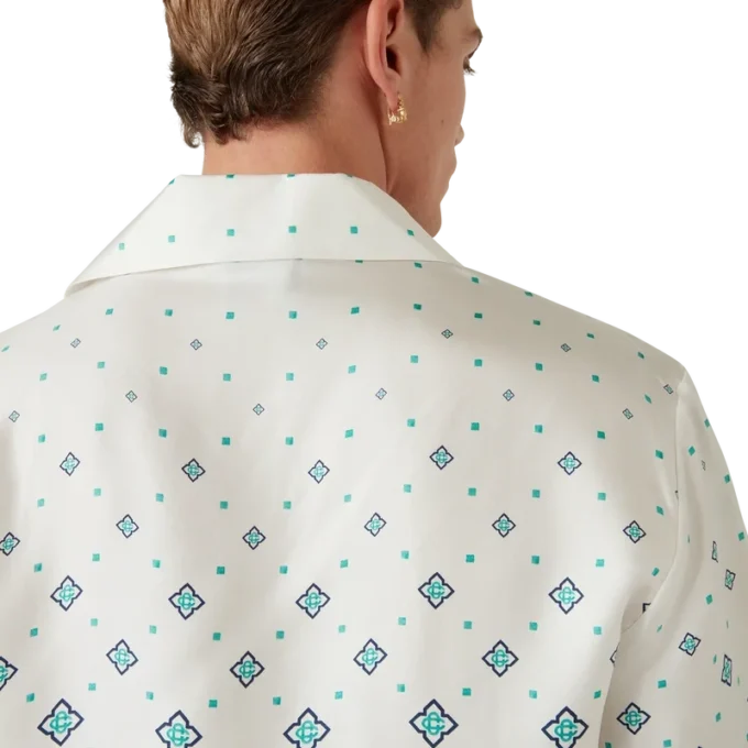 Gradient Monogram Kısa Kollu İpek Gömlek