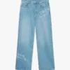 Graffiti Yıpranmış Denim Kot Graffiti Yıpranmış Denim Kot