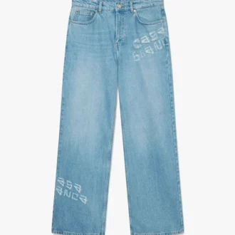 Graffiti Yıpranmış Denim Kot