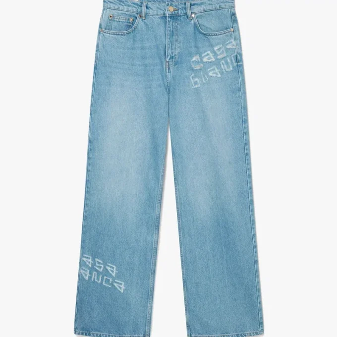 Graffiti Yıpranmış Denim Kot Graffiti Yıpranmış Denim Kot