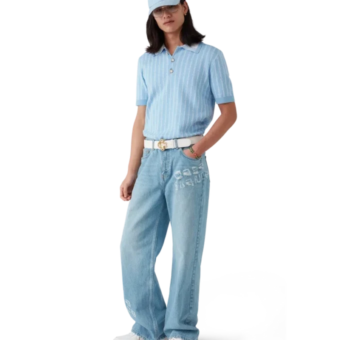 Graffiti Yıpranmış Denim Kot Graffiti Yıpranmış Denim Kot