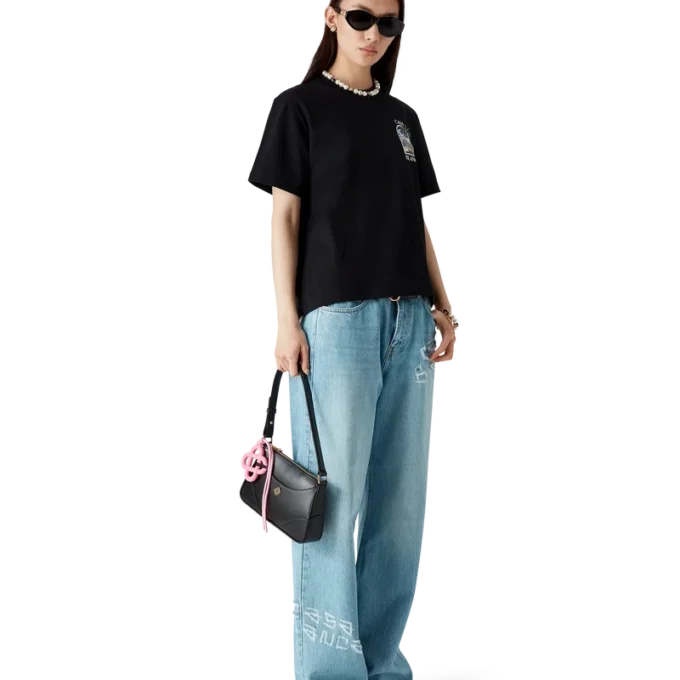 Graffiti Yıpranmış Denim Kot Graffiti Yıpranmış Denim Kot