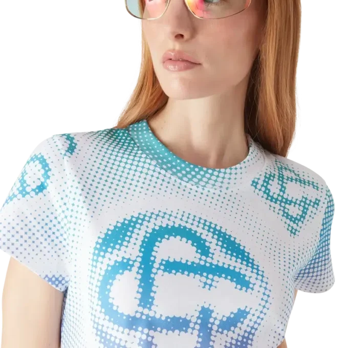 Halftone Logo Tişört Elbise Halftone Logo Tişört Elbise
