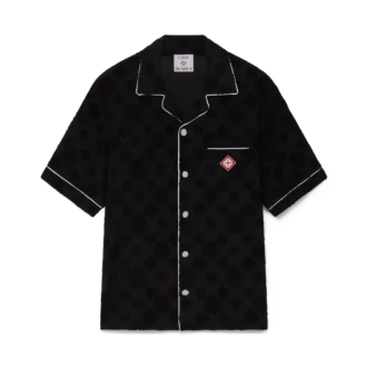 Havlu Dokuma Monogram Kısa Kollu Gömlek