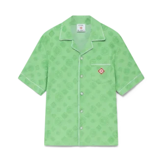Havlu Dokuma Monogram Kısa Kollu Gömlek