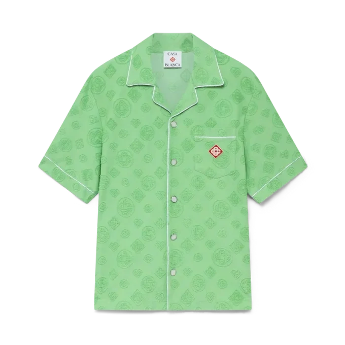 Havlu Dokuma Monogram Kısa Kollu Gömlek Havlu Dokuma Monogram Kısa Kollu Gömlek