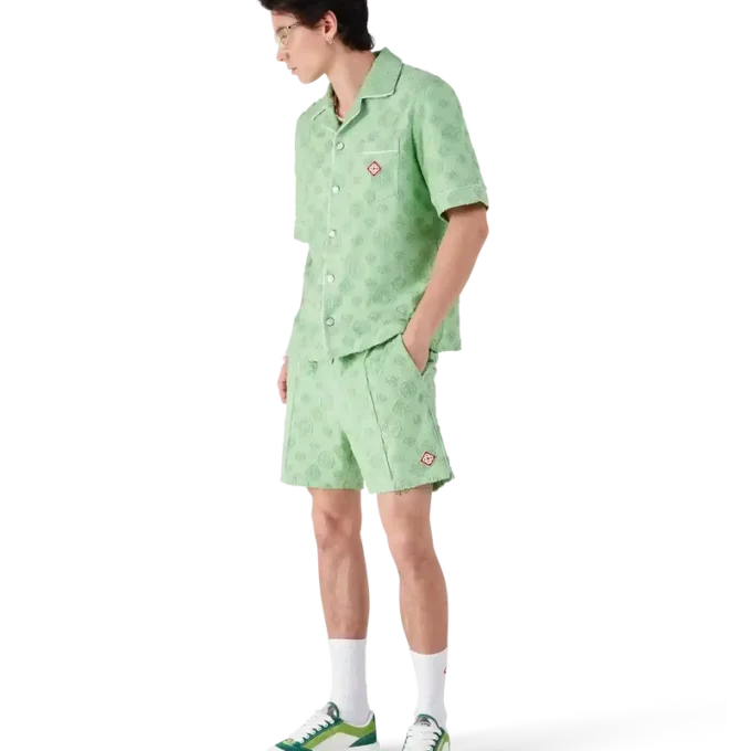 Havlu Dokuma Monogram Kısa Kollu Gömlek Havlu Dokuma Monogram Kısa Kollu Gömlek