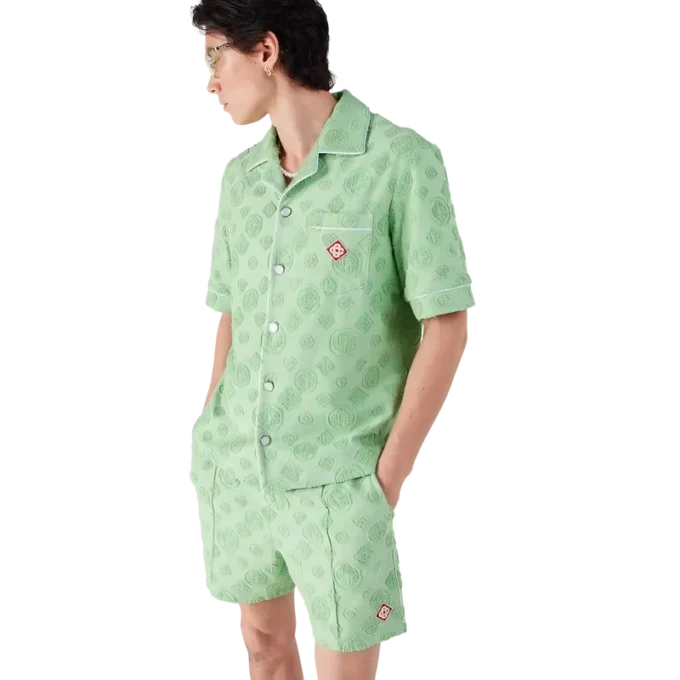 Havlu Dokuma Monogram Kısa Kollu Gömlek Havlu Dokuma Monogram Kısa Kollu Gömlek