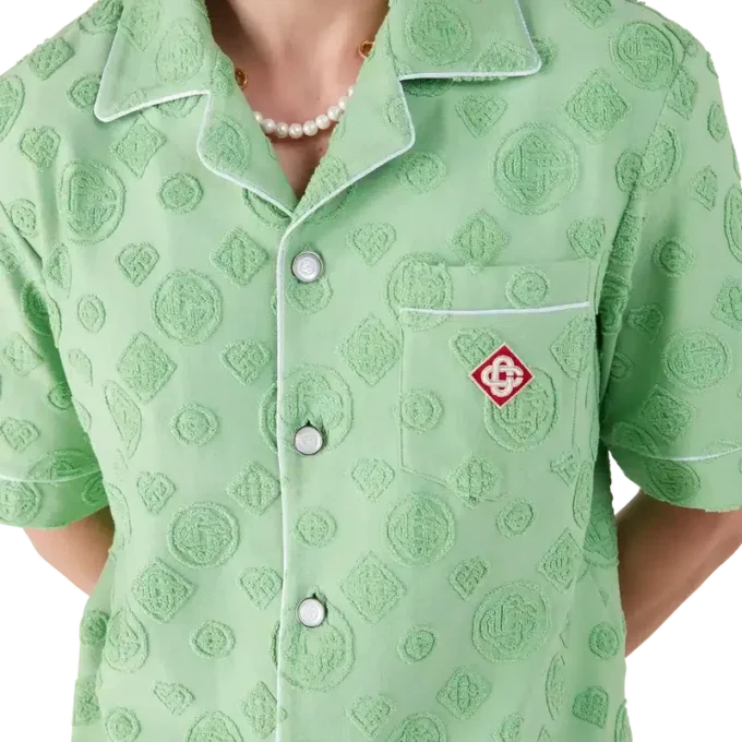 Havlu Dokuma Monogram Kısa Kollu Gömlek Havlu Dokuma Monogram Kısa Kollu Gömlek
